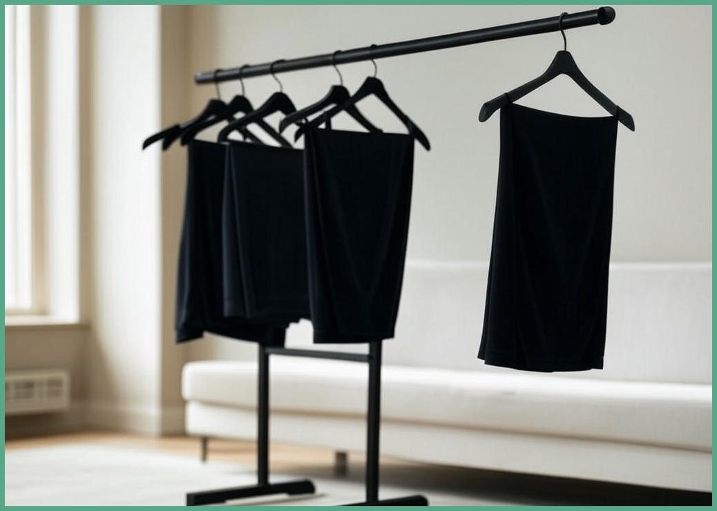 Zuge 스탠드 옷걸이 행거 튼튼한 인테리어 행거, 블랙 - 이미지 1