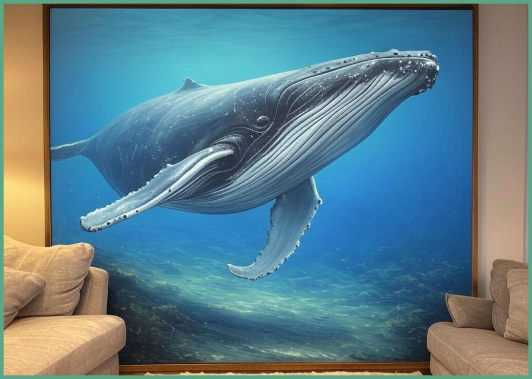 들꽃화방 고래 캔버스 액자 벽화 실내 인테리어 홈 장식 아이템 그림