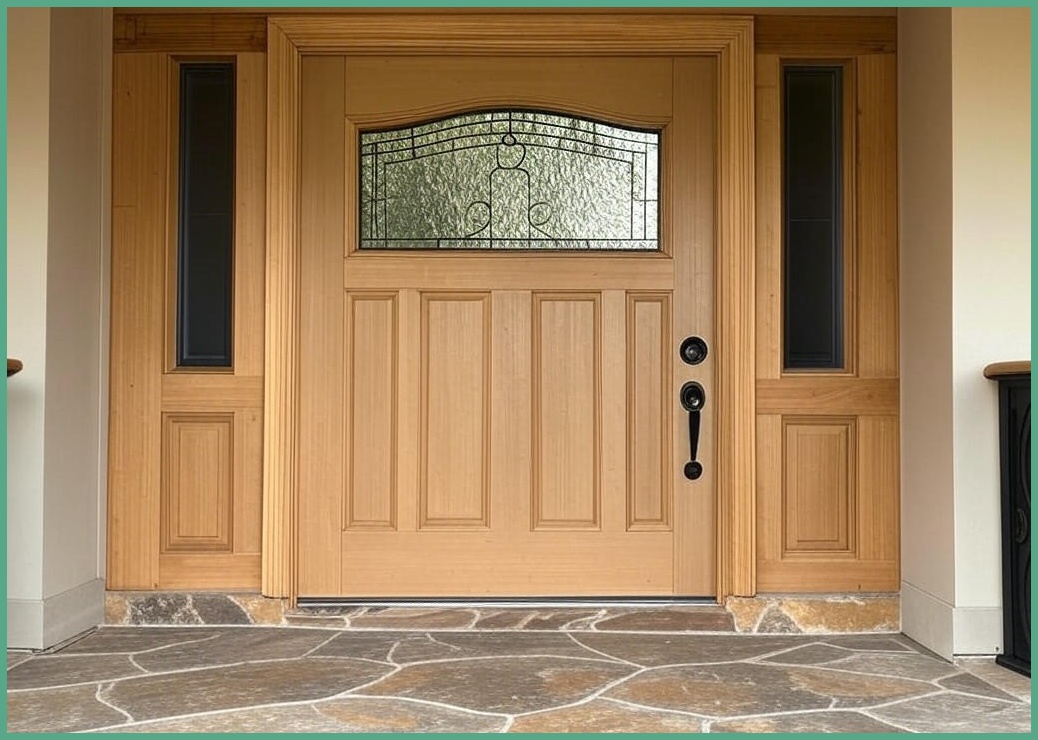 로즈로사 현관문 방문 시트지 2p, 스위트오크베이지브라운, 100 x 210 cm