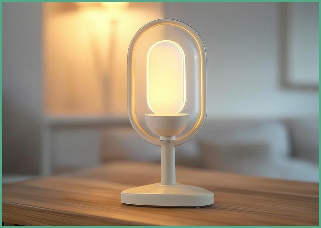 루미트론 OVAL 글라스 LED 단스탠드 무드등, 크림