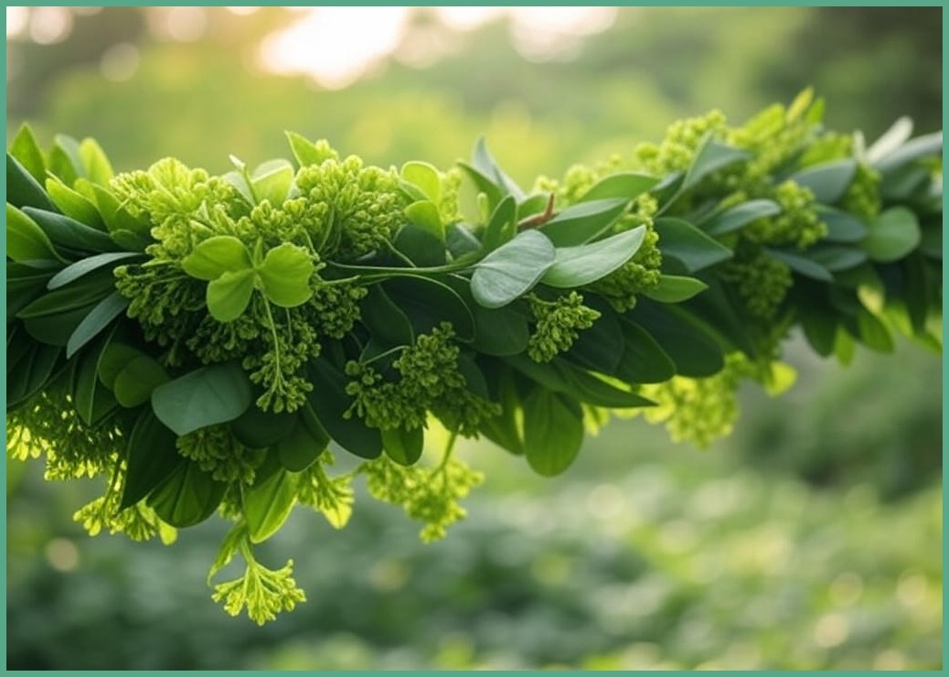 블루밍앤미 그린 리프 갈란드 스웨그