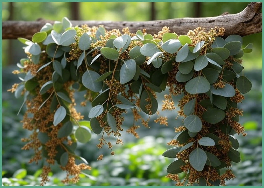 센트바스켓 네추럴 리스 가랜드 행잉 유칼립 브러쉬 행잉 35cm, 혼합색상