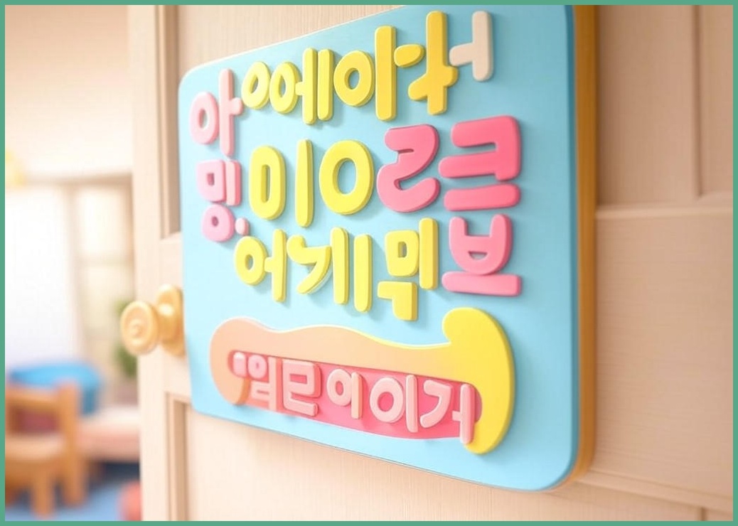 아이방데코 어린이집 어린이 유아방 문패 아이방꾸미기