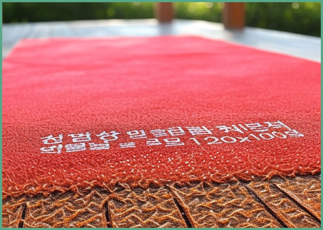 쿠션 현관 롤매트 A형_레드 120x100당, 레드 - 이미지 1