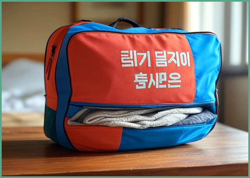 틸그린 무지 이불 보관 가방 점보