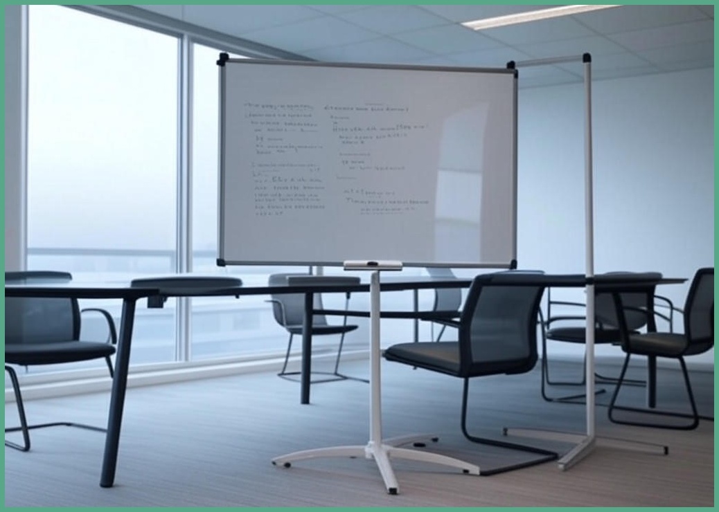 파페피 회의실 화이트보드 360도 회전 접이식 상하이동 가능 학원 교실용 스탠드형, 1개