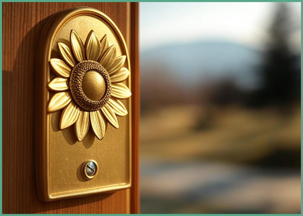 행운 골드 해바라기 도어벨 현관종 우드 풍경종 문종 개업선물, 단일색상